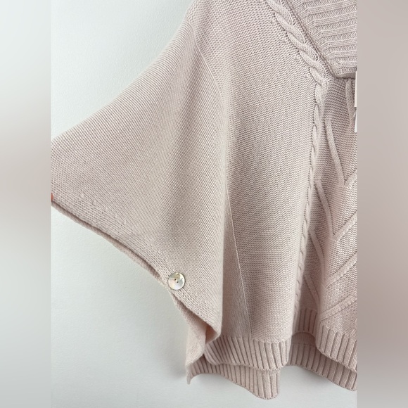 NOTE DI ANITA Turtleneck cashmere blend poncho - Soft Pink One size - Picture 5 of 12